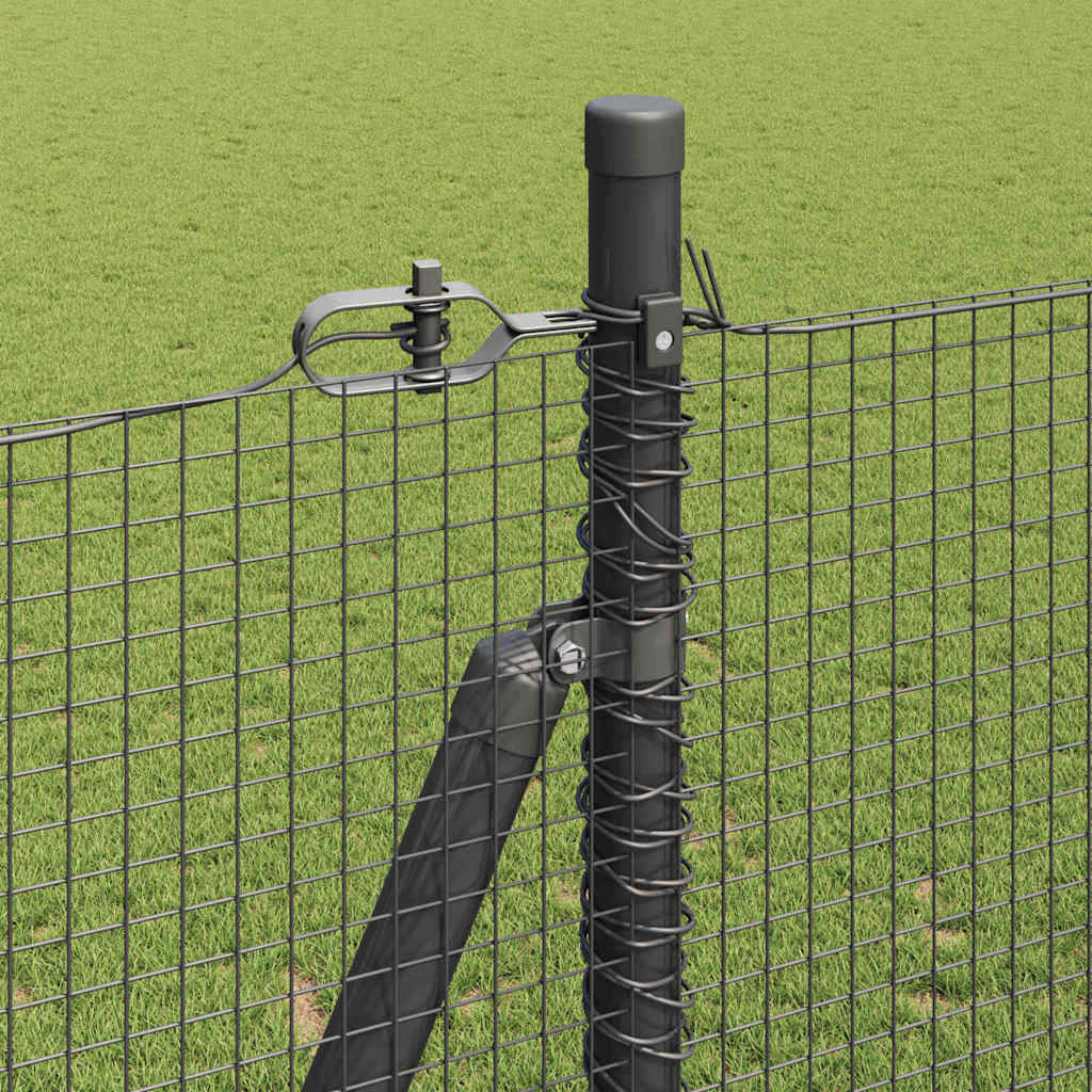 Welded Wire Fence with Concrete Base 50 x 0.4 m Grey mesh Size 16 x 16 mm mesh 1.4 m