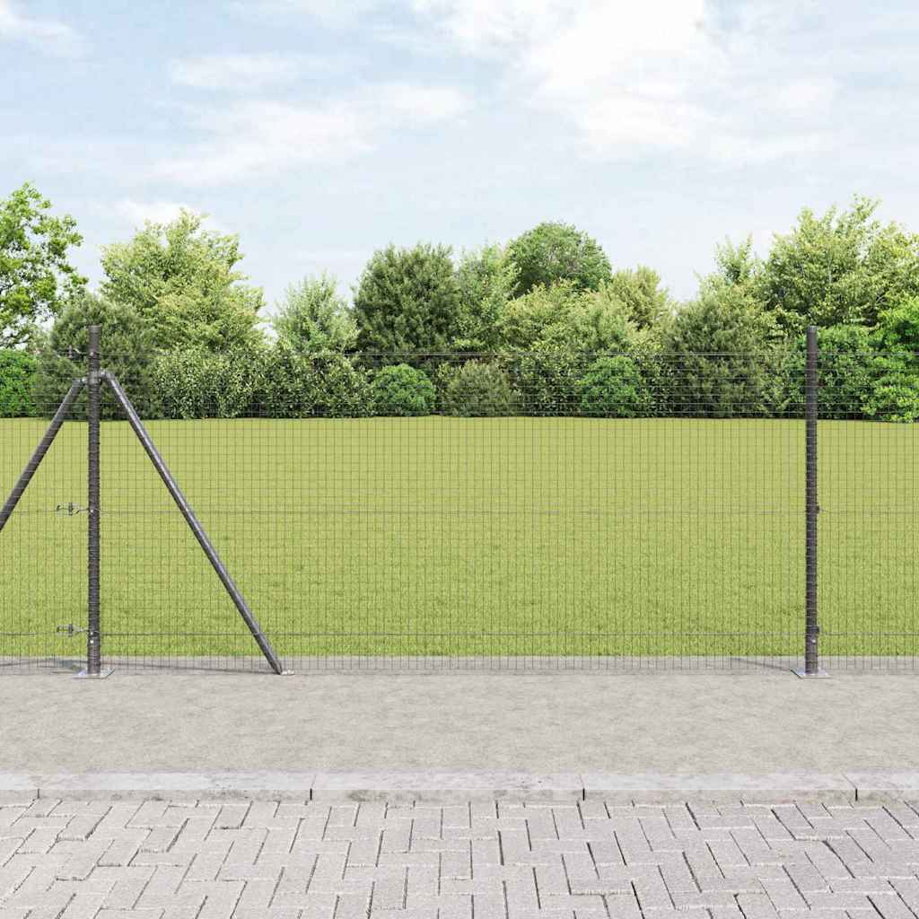 Welded Wire Fence Concrete Base Grey mesh