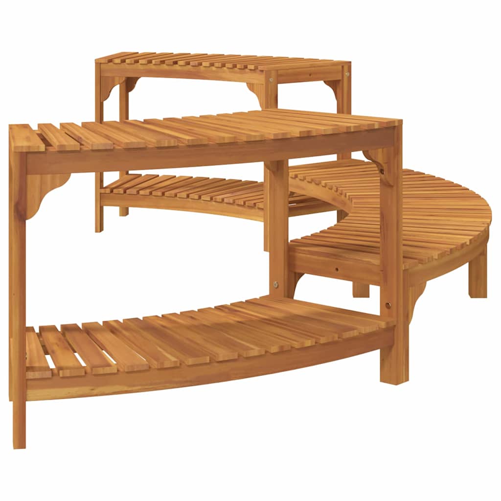 Hot Tub Surround Half-Round Solid Acacia Wood Brown 252 cm 112 cm