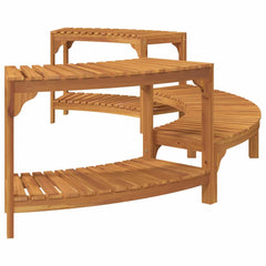 Hot Tub Surround Half-Round Solid Acacia Wood Brown 252 cm 112 cm