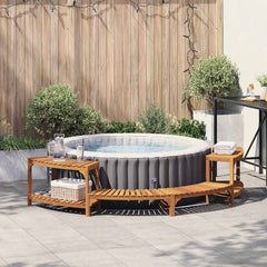 Hot Tub Surround Half-Round Solid Acacia Wood Brown 272 cm 120 cm