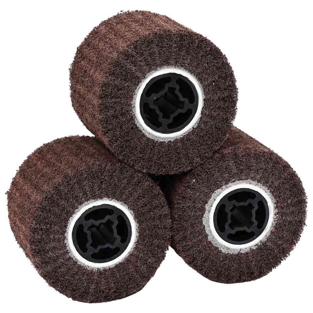 vidaXL Sanding Rollers 3 pcs Brown 12 x 12 x 10 cm Synthetic Fibre 1