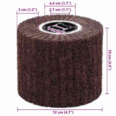 vidaXL Sanding Rollers 3 pcs Brown 12 x 12 x 10 cm Synthetic Fibre 6