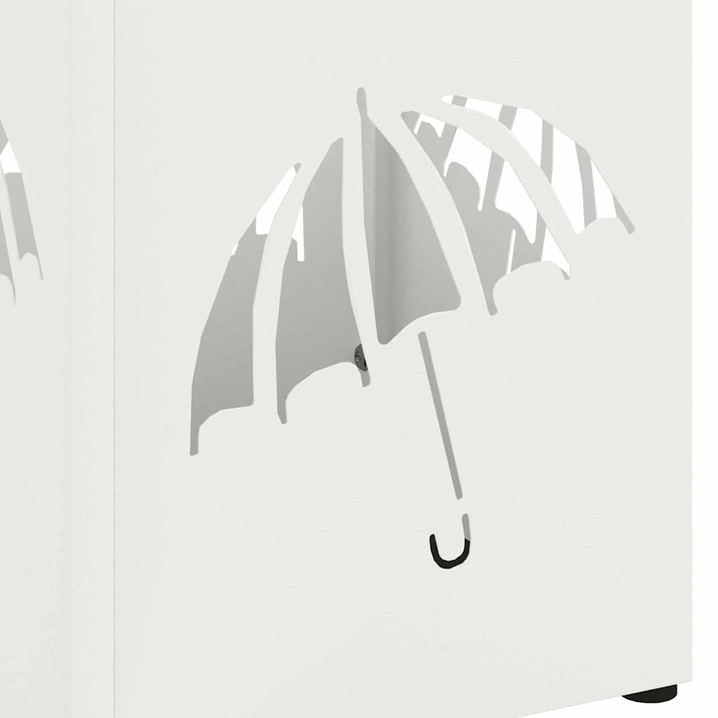 vidaXL Rain Umbrella Stand White 15.5 x 15.5 x 49 cm Steel 6