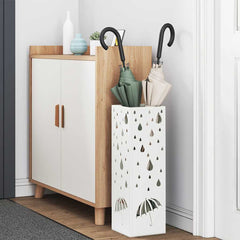 vidaXL Rain Umbrella Stand White 15.5 x 15.5 x 49 cm Steel 3