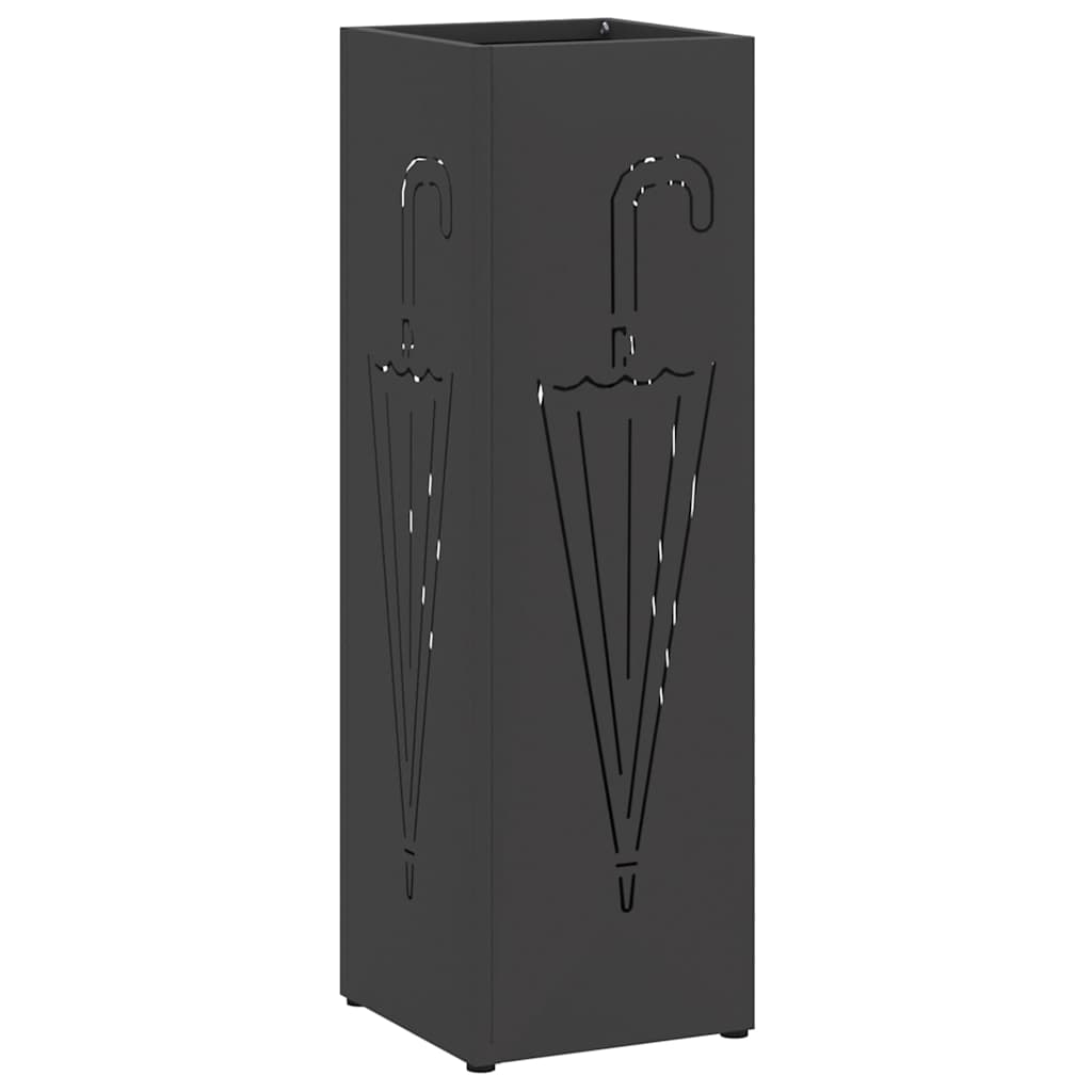 vidaXL Rain Umbrella Stand Black 15.5 x 15.5 x 49 cm Steel 2