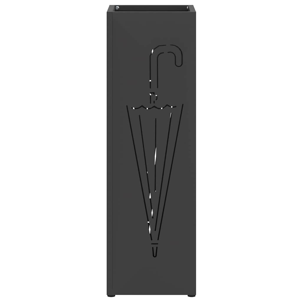 vidaXL Rain Umbrella Stand Black 15.5 x 15.5 x 49 cm Steel 4