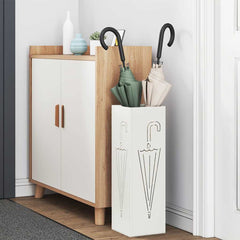 vidaXL Rain Umbrella Stand White 15.5 x 15.5 x 49 cm Steel 3