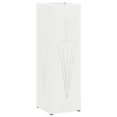 vidaXL Rain Umbrella Stand White 15.5 x 15.5 x 49 cm Steel 2