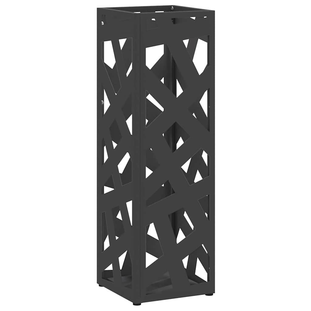 vidaXL Rain Umbrella Stand Black 15.5 x 15.5 x 49 cm Steel 2