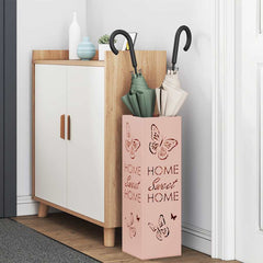 vidaXL Rain Umbrella Stand with Storage Pink 15.5 x 15.5 x 49 cm Steel 3