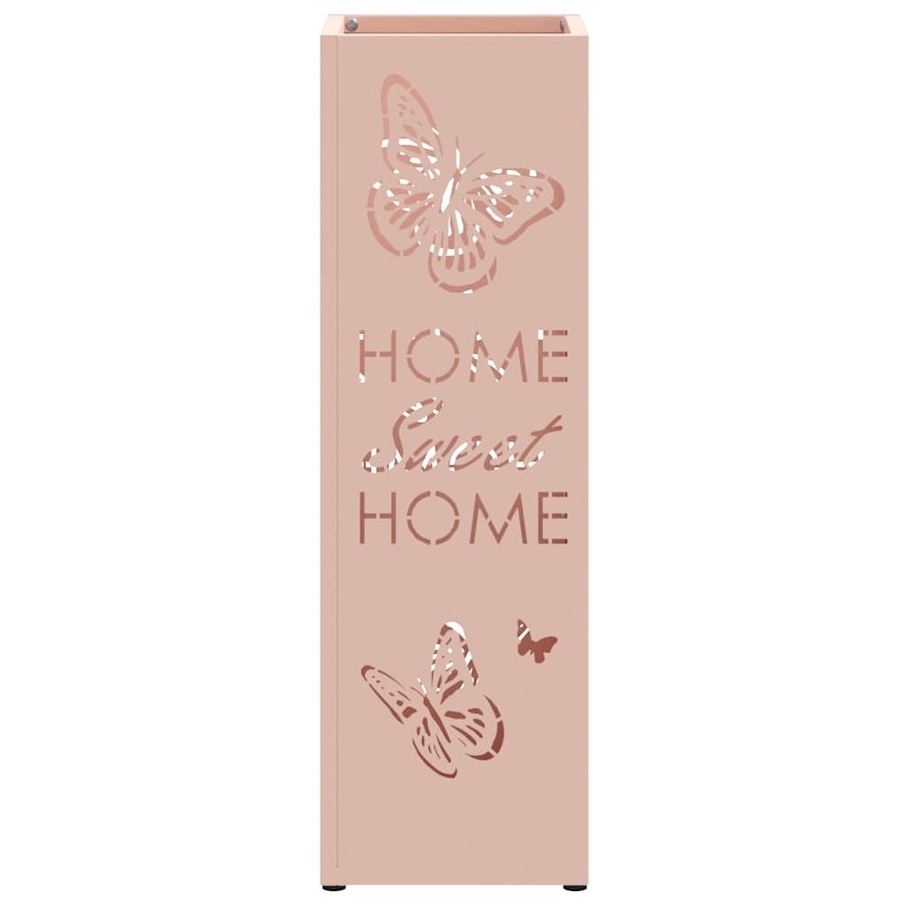 vidaXL Rain Umbrella Stand with Storage Pink 15.5 x 15.5 x 49 cm Steel 4
