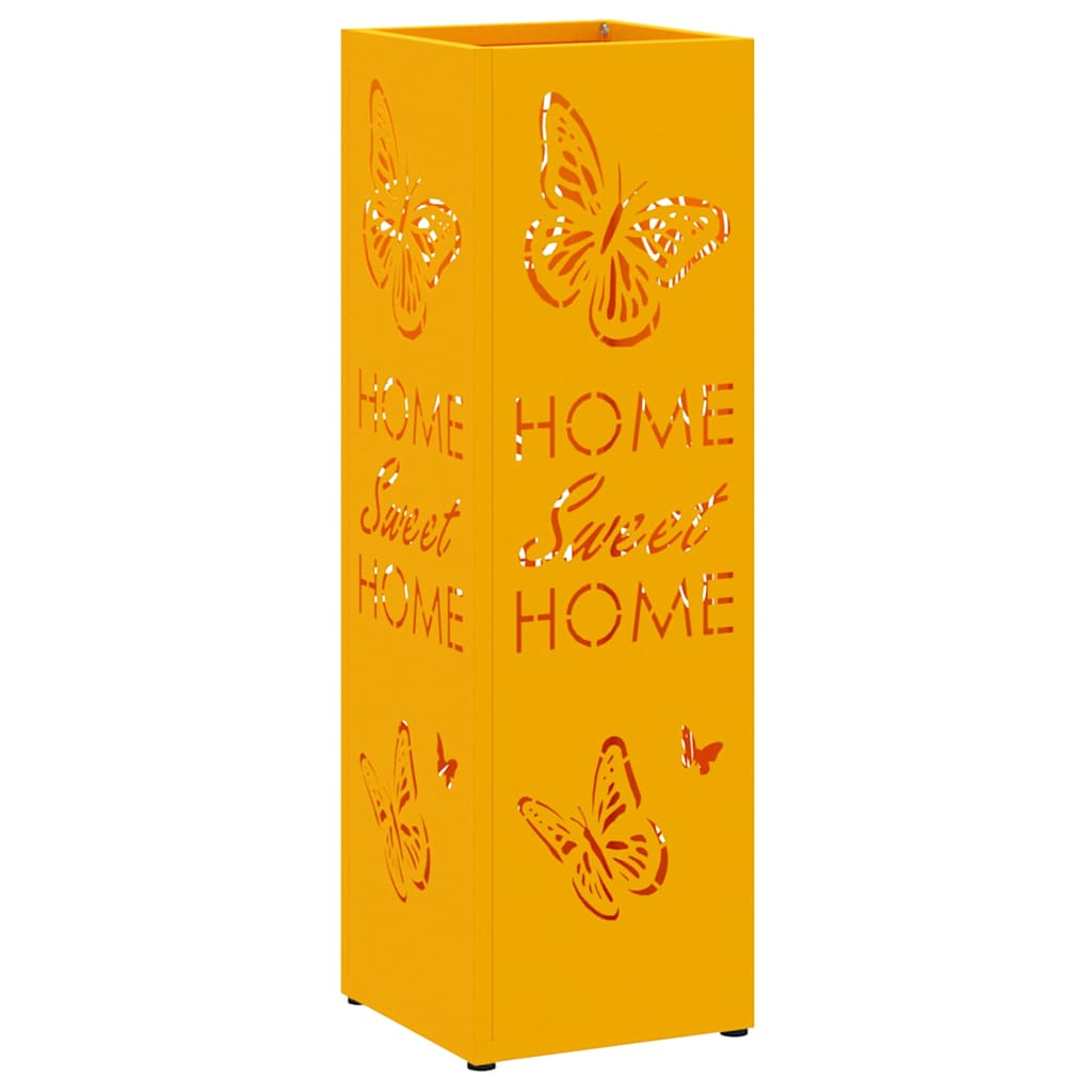 vidaXL Rain Umbrella Stand Mustard 15.5 x 15.5 x 49 cm Steel 2