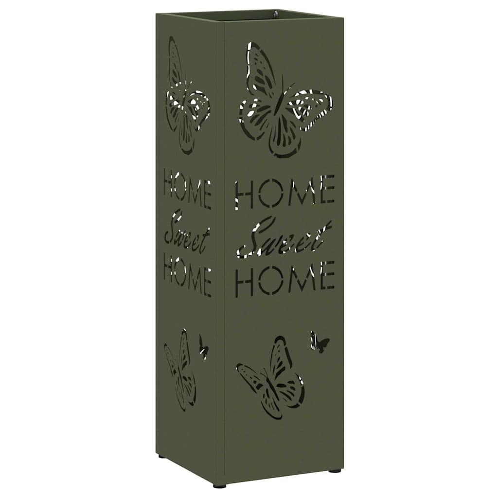 vidaXL Rain Umbrella Stand Olive 15.5 x 15.5 x 49 cm Steel 2