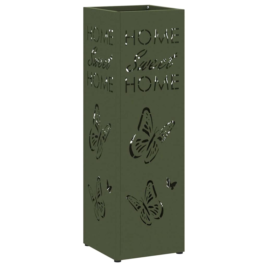 vidaXL Rain Umbrella Stand Olive 15.5 x 15.5 x 49 cm Steel 2