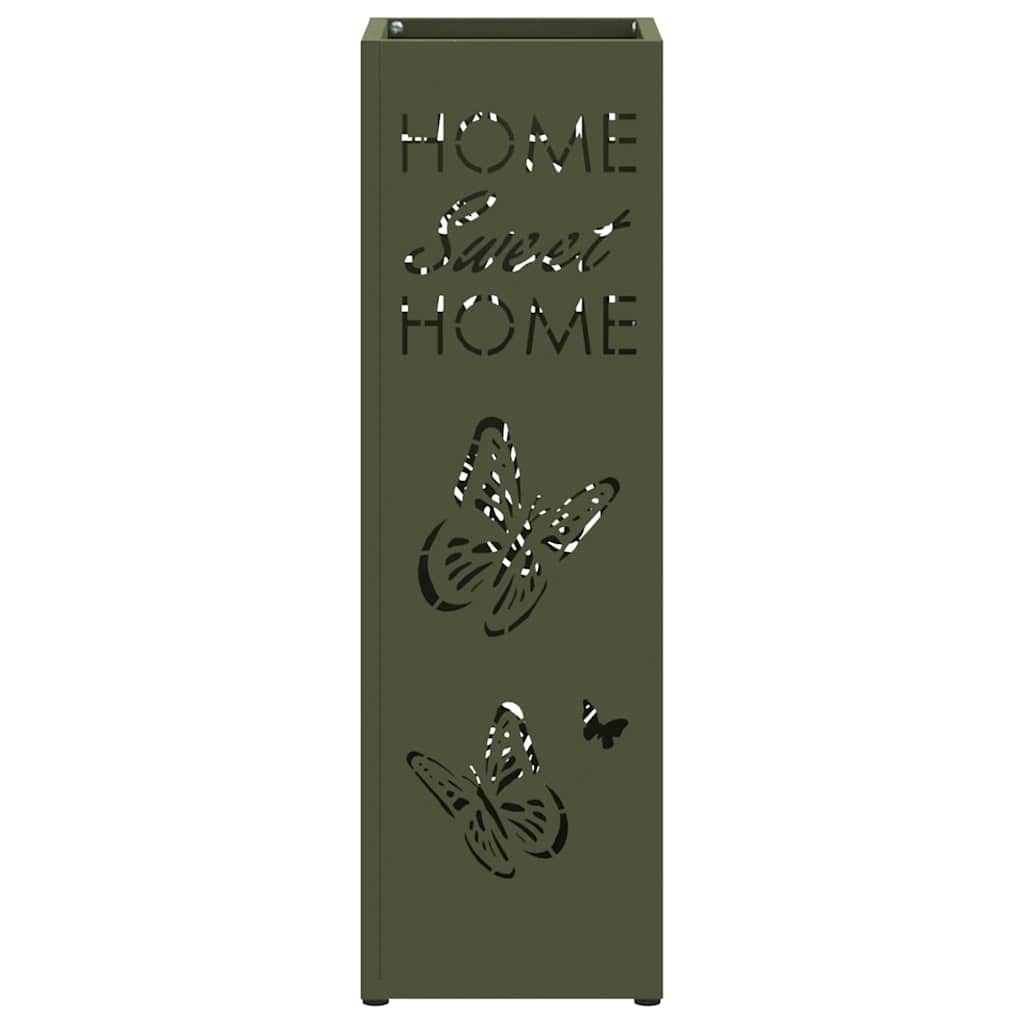 vidaXL Rain Umbrella Stand Olive 15.5 x 15.5 x 49 cm Steel 4