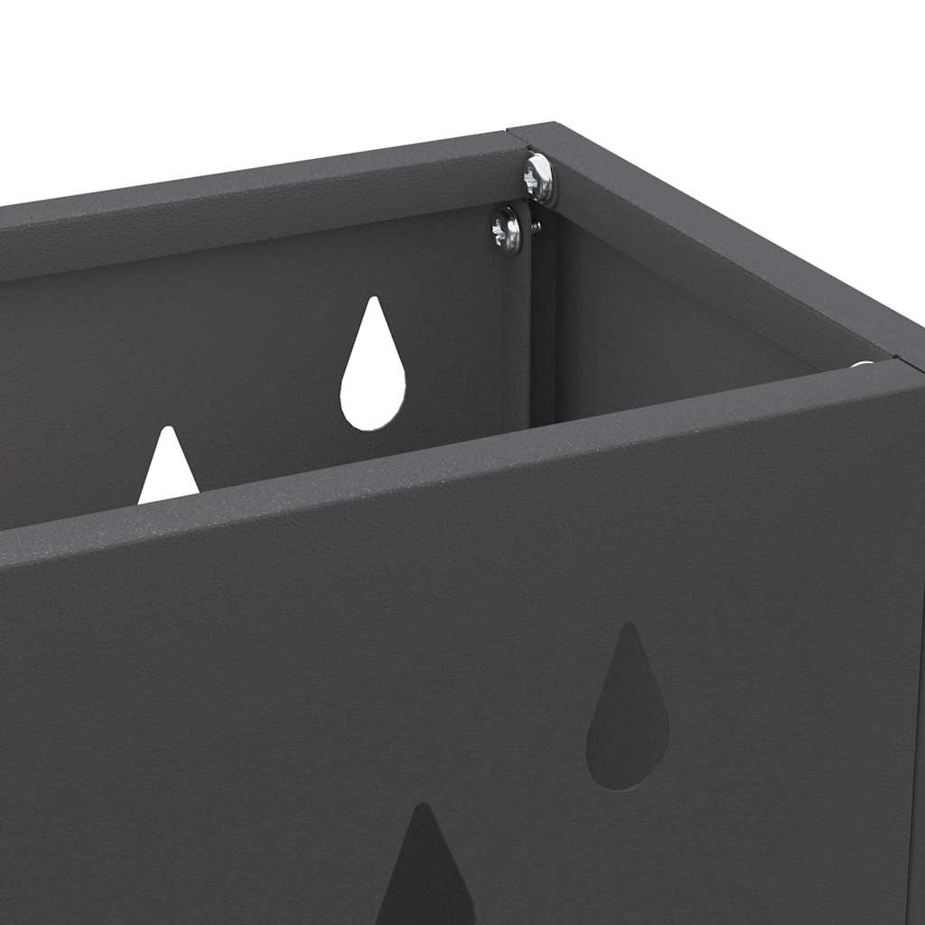 vidaXL Rain Umbrella Stand Black 28 x 12 x 41 cm Steel 5