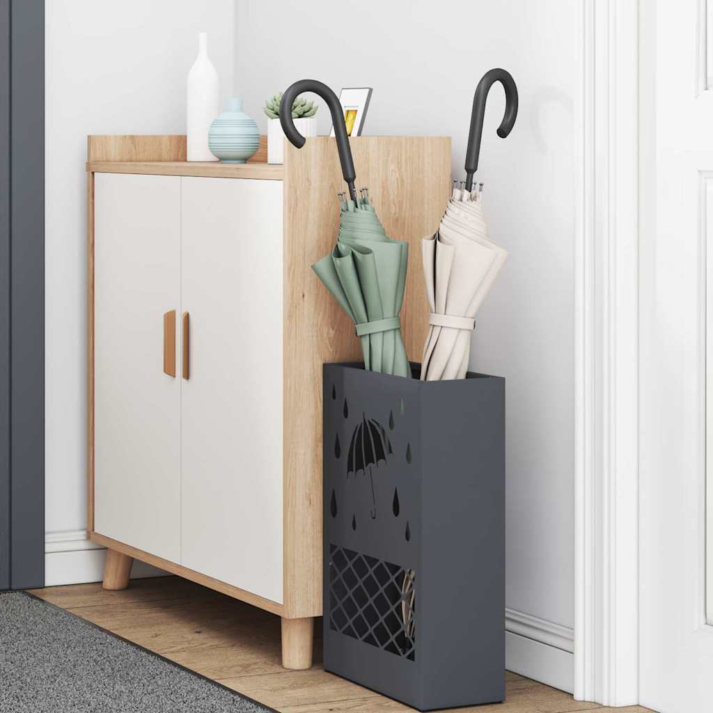 vidaXL Rain Umbrella Stand Anthracite 28 x 12 x 41 cm Steel 3