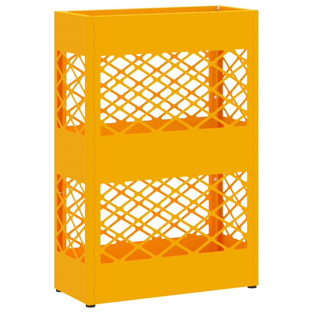 vidaXL Rain Umbrella Stand Mustard Yellow 28 x 12 x 41 cm Steel 2