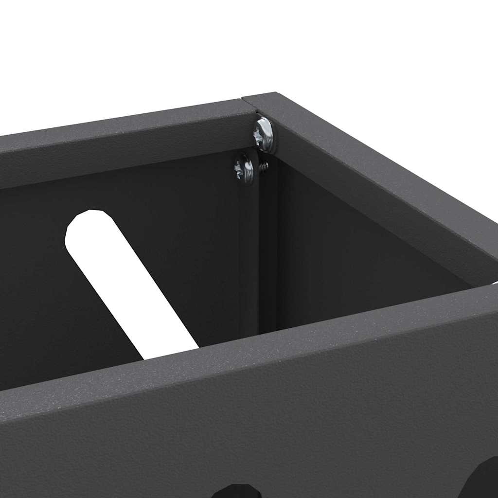 vidaXL Rain Umbrella Stand Black 28 x 12 x 41 cm Steel 5