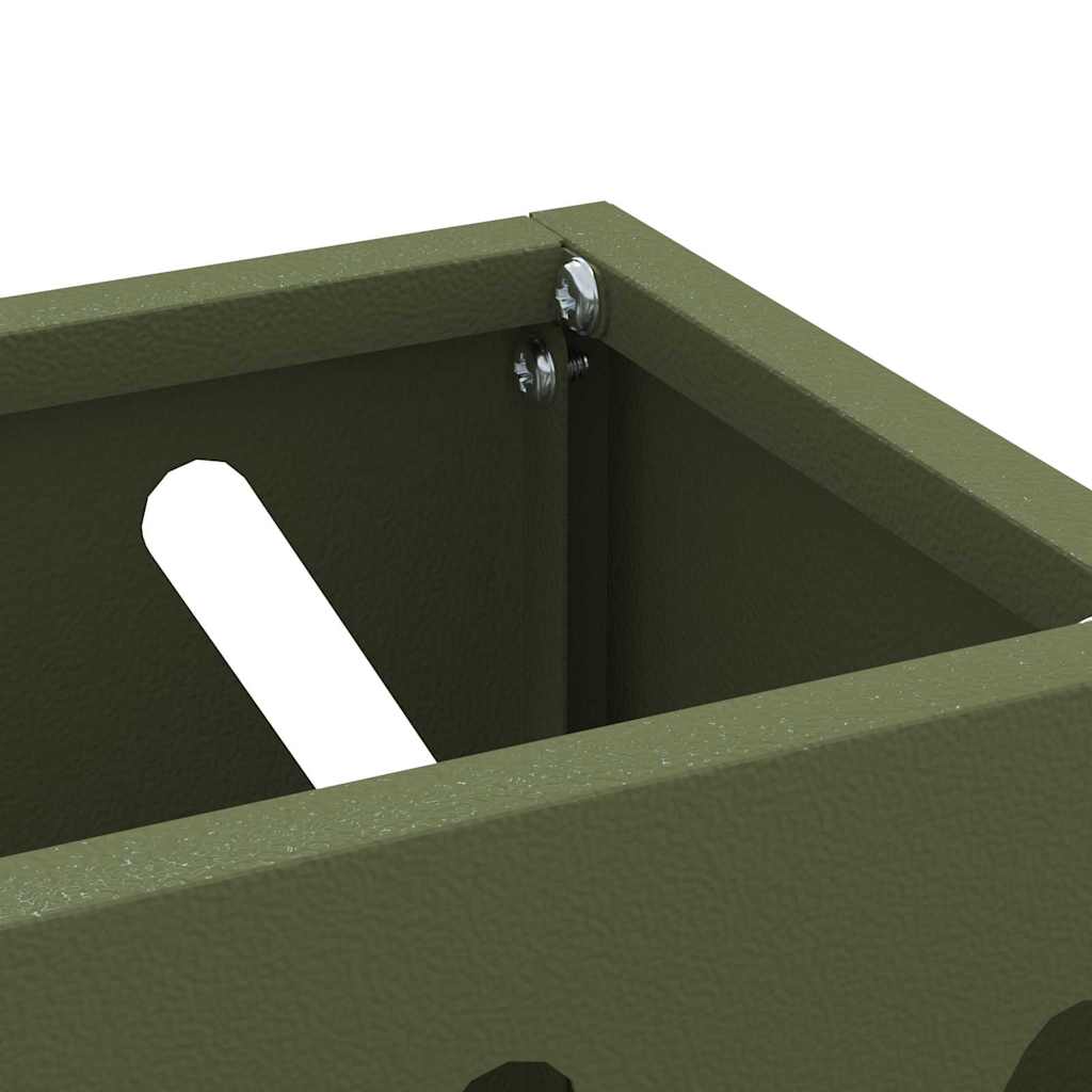vidaXL Rain Umbrella Stand Olive Green 28 x 12 x 41 cm Steel 5