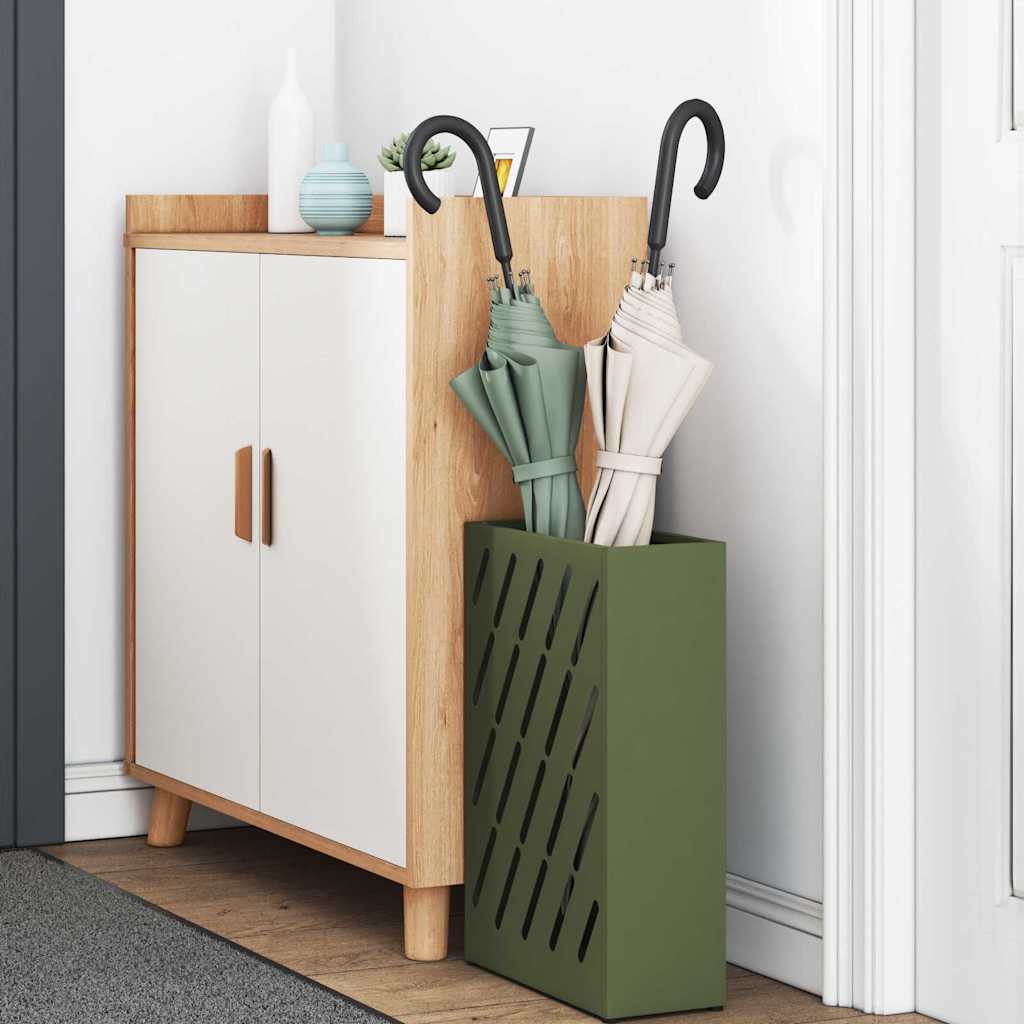 vidaXL Rain Umbrella Stand Olive Green 28 x 12 x 41 cm Steel 3
