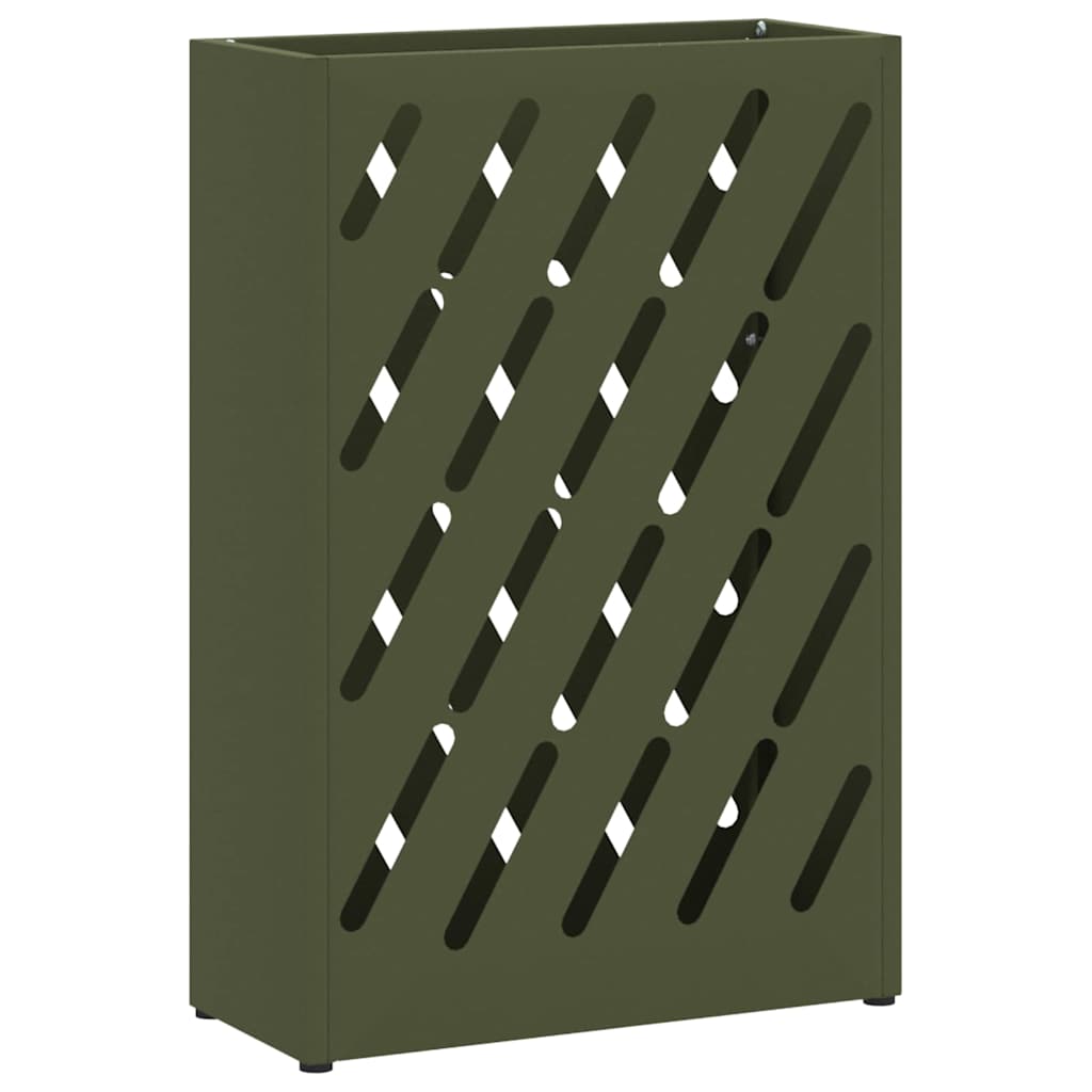 vidaXL Rain Umbrella Stand Olive Green 28 x 12 x 41 cm Steel 2
