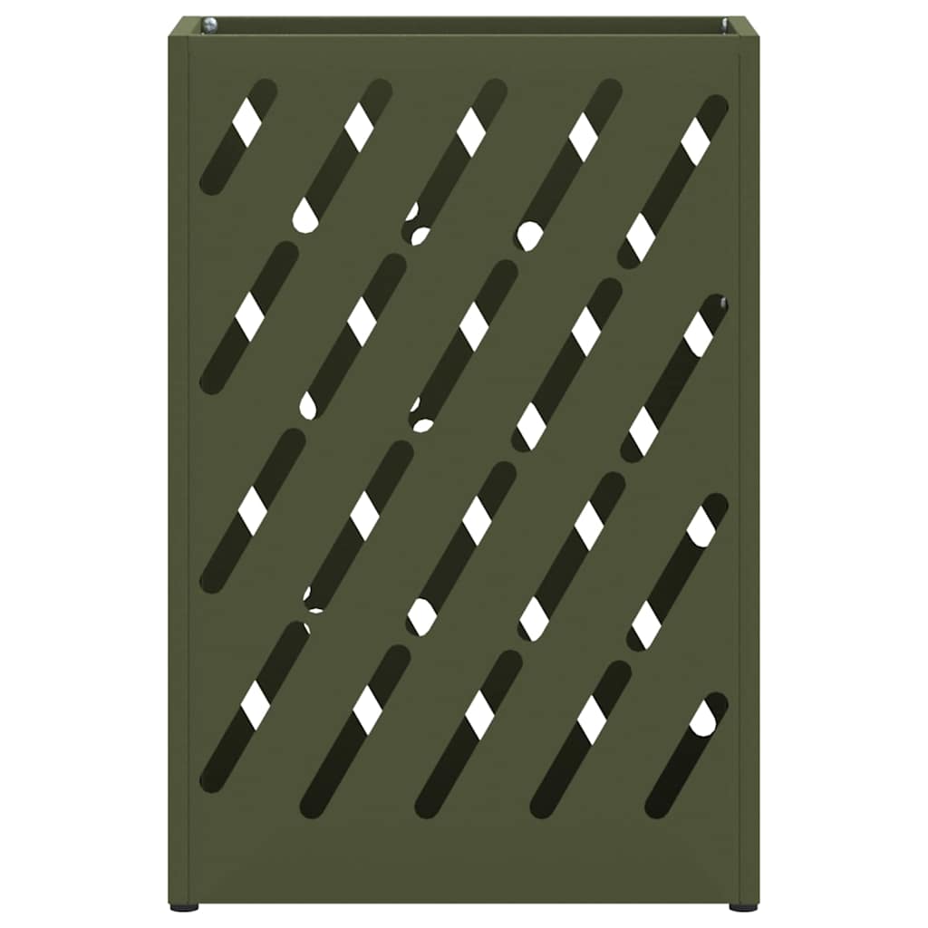 vidaXL Rain Umbrella Stand Olive Green 28 x 12 x 41 cm Steel 4