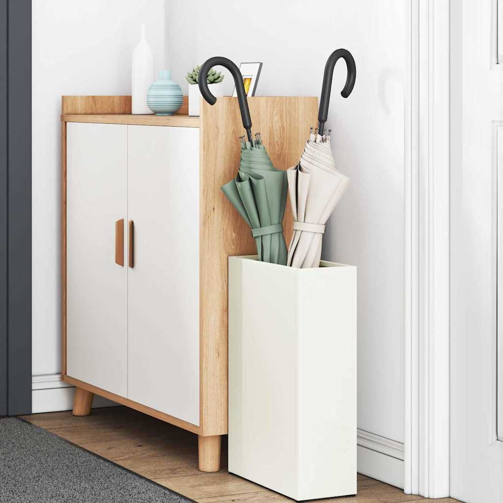vidaXL Rain Umbrella Stand White 28 x 12 x 41 cm Steel 3