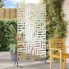 Privacy Screen 100 x 50 x 180 cm Silver Stainless Steel Grid pattern