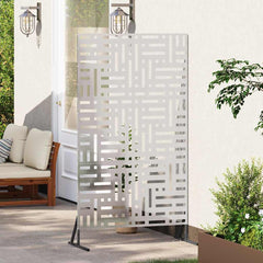 Privacy Screen 100 x 50 x 180 cm Silver Stainless Steel Grid pattern