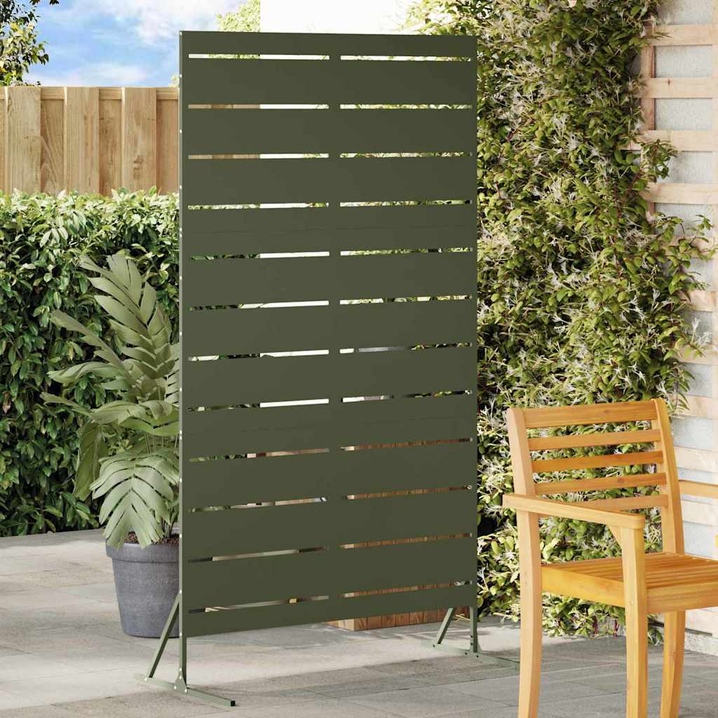 Privacy Screen 100 x 50 x 180 cm Steel Olive Green Stripes