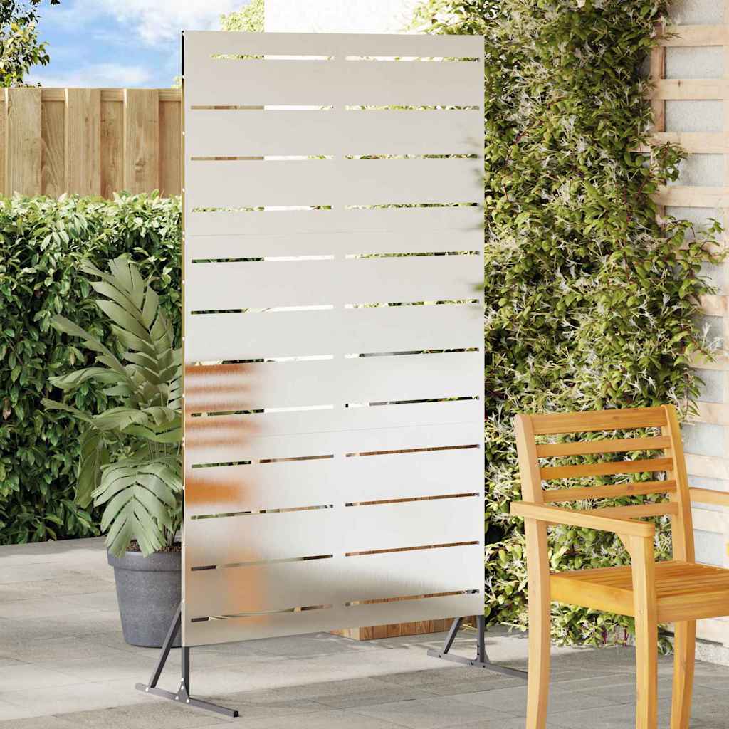 Privacy Screen 100 x 50 x 180 cm Silver Stainless Steel Stripes
