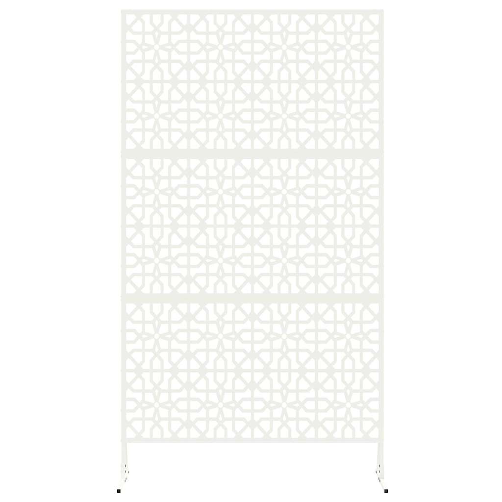 Privacy Screen 100 x 50 x 180 cm Steel White Floral grid