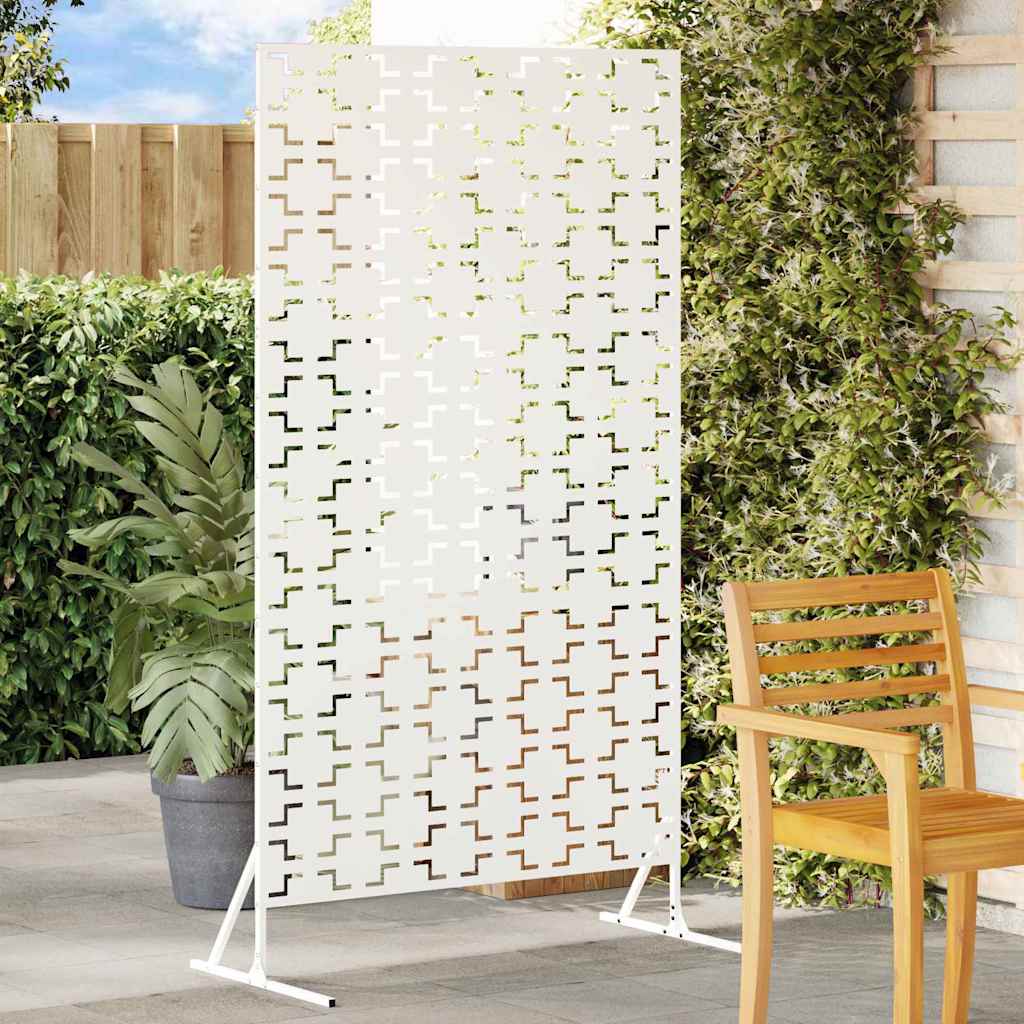 Privacy Screen 100 x 50 x 180 cm Steel White Cross pattern