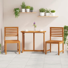 2 pcs Garden Chair Solid Acacia wood Brown Middle sofa