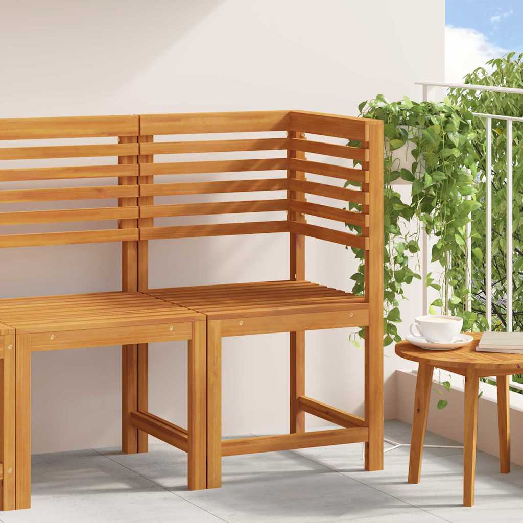 2 pcs Garden Chair Solid Acacia wood Brown Corner sofa