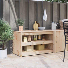 Kitchen Cabinet MEPPEL Brown Oak 106 x 55 x 64 cm Untreated pinewood