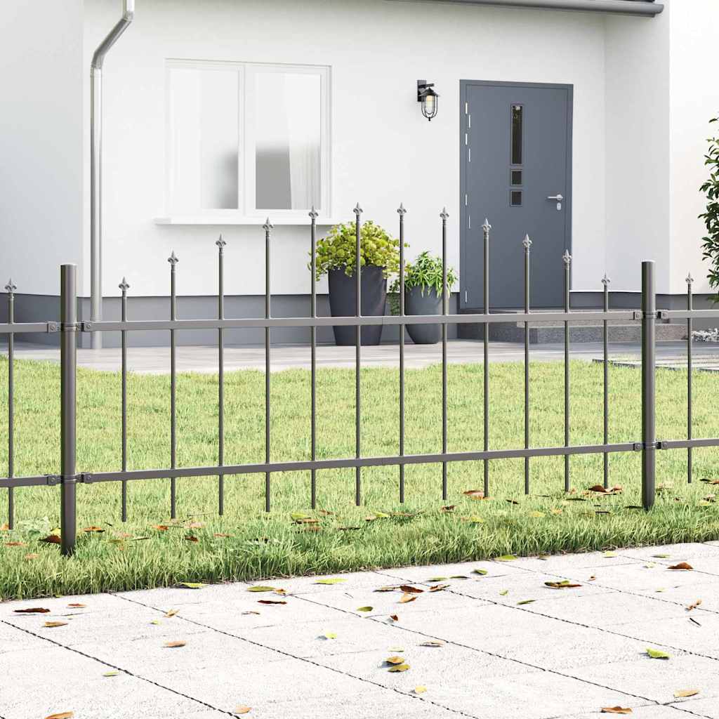 vidaXL Garden Fence WOERDEN 170 x 115 cm Powder-Coated Steel Grey 1