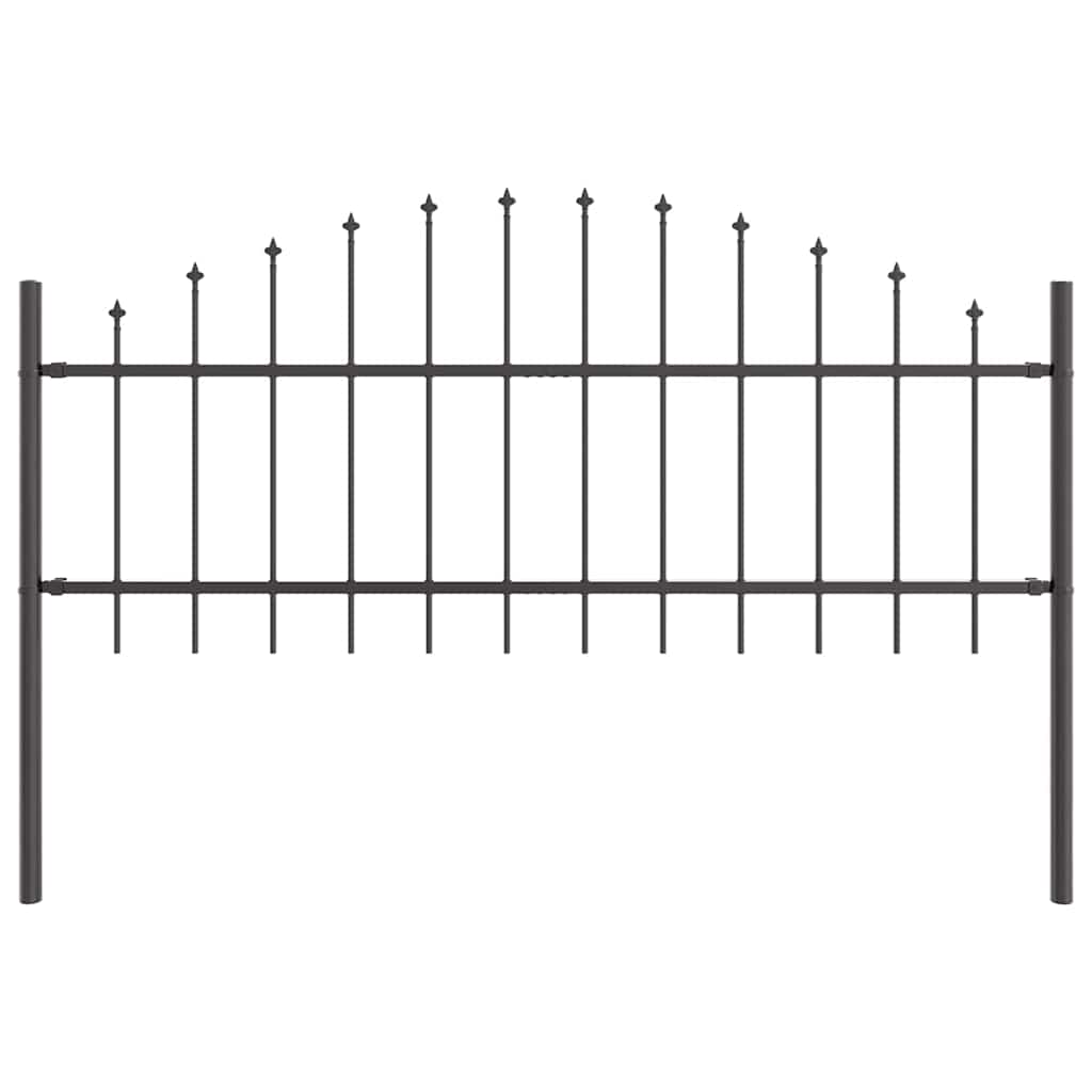 vidaXL Garden Fence WOERDEN 170 x 115 cm Powder-Coated Steel Grey 2