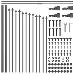 vidaXL Garden Fence WOERDEN 170 x 115 cm Powder-Coated Steel Grey 5