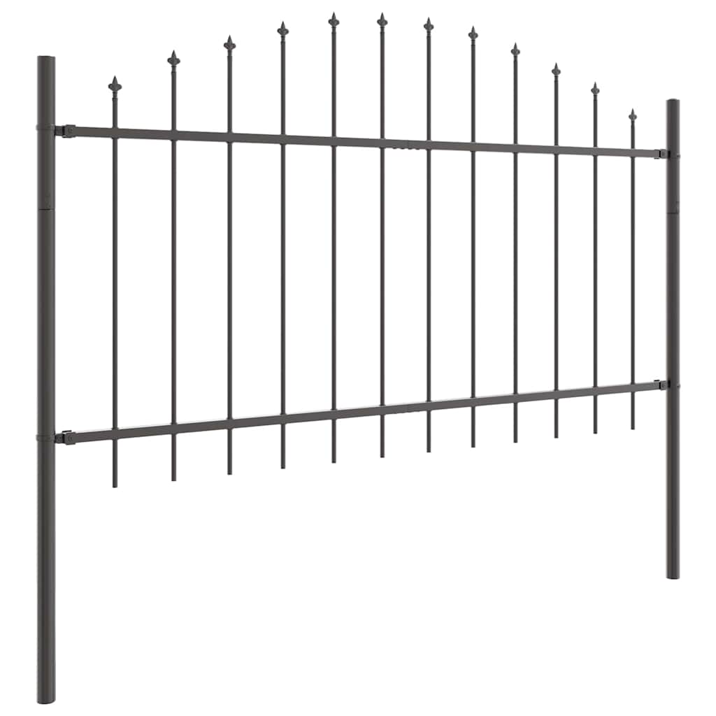 vidaXL Garden Fence WOERDEN 170 x 140 cm Powder-Coated Steel Grey 4
