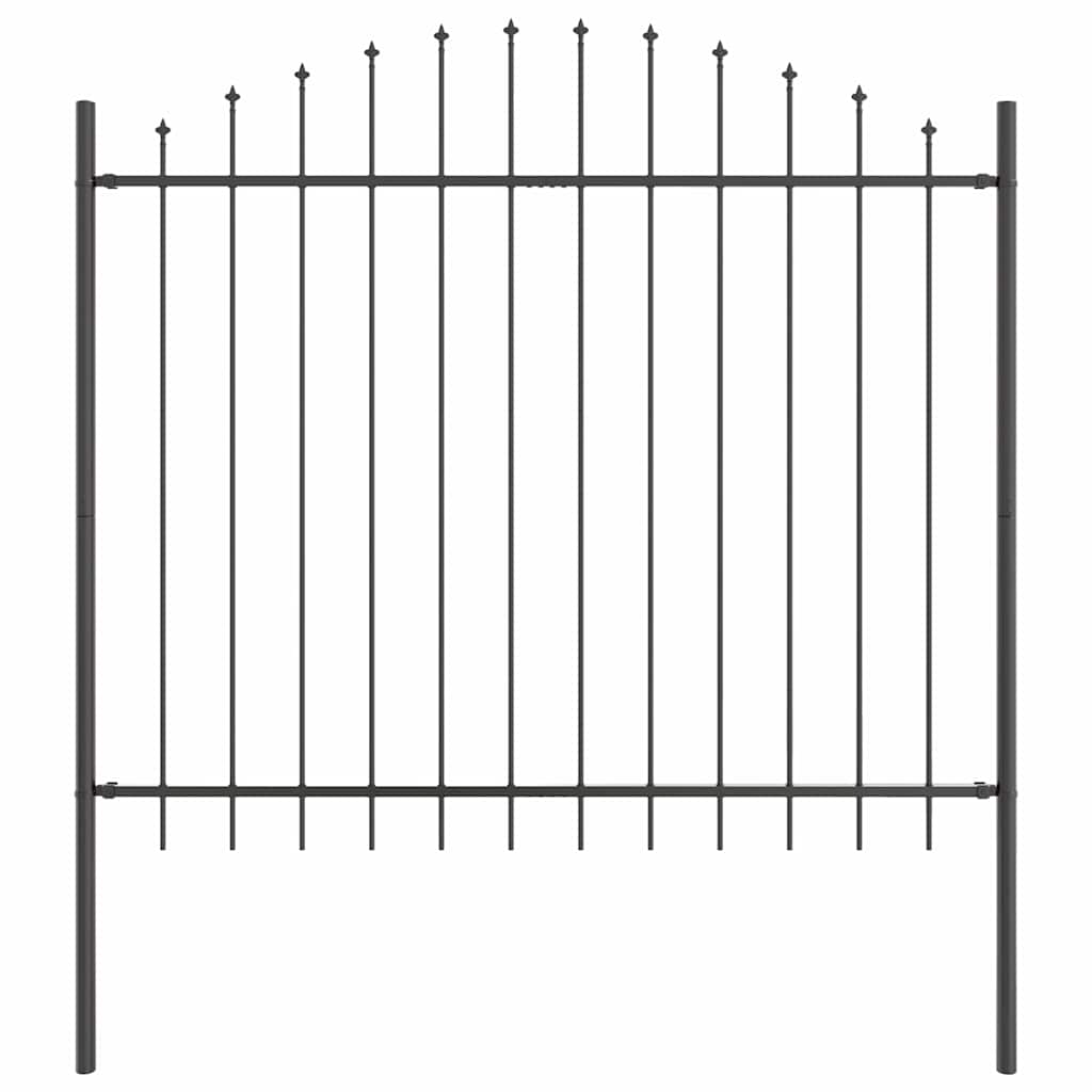 Garden Fence WOERDEN Powder-Coated Steel Grey Height