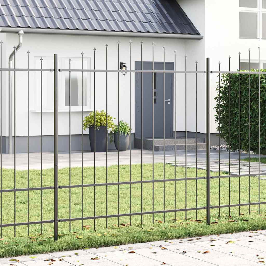 Garden Fence WOERDEN Powder-Coated Steel Grey Height