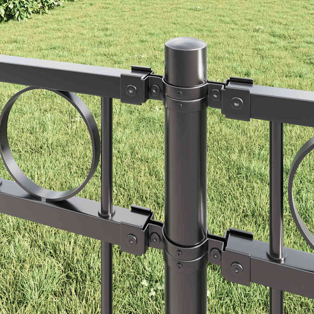 vidaXL Fence Element ASSEN 170 x 150 cm Steel Grey 3