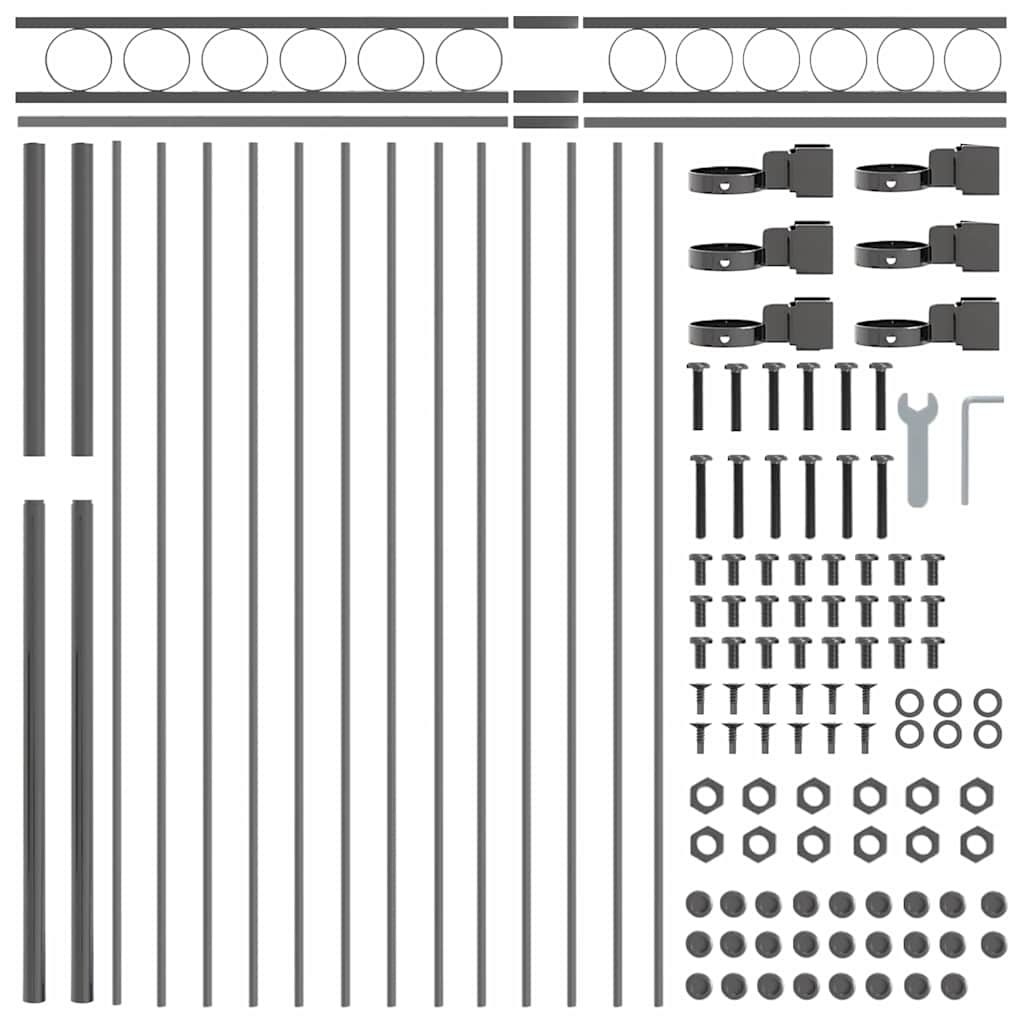 vidaXL Fence Element ASSEN 170 x 150 cm Steel Grey 5
