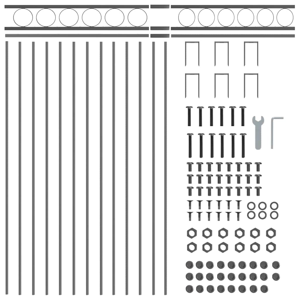 vidaXL Fence Element ASSEN 170 x 100 cm Steel Grey 5