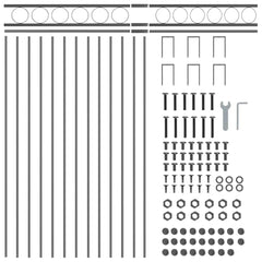 vidaXL Fence Element ASSEN 170 x 100 cm Steel Grey 5