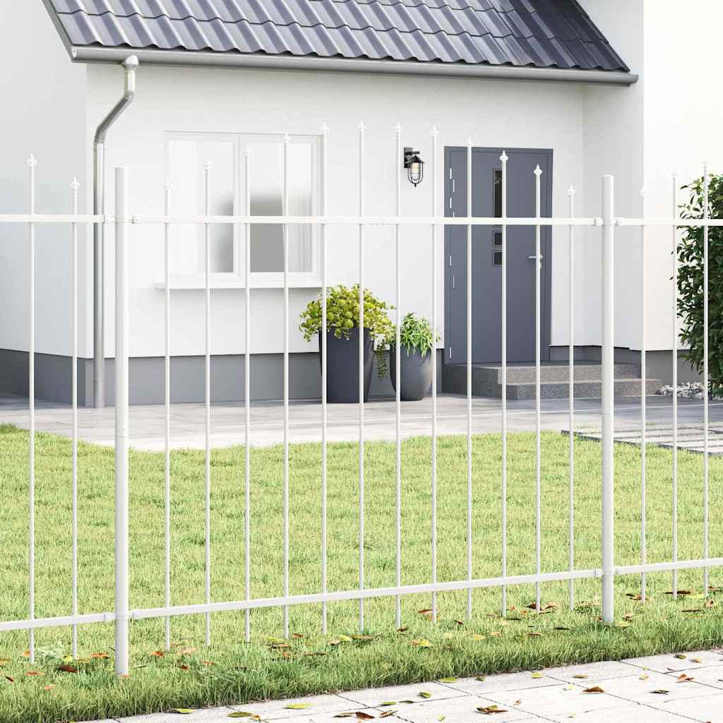 vidaXL Garden Fence WOERDEN 170 x 190 cm Powder-Coated Steel White 1
