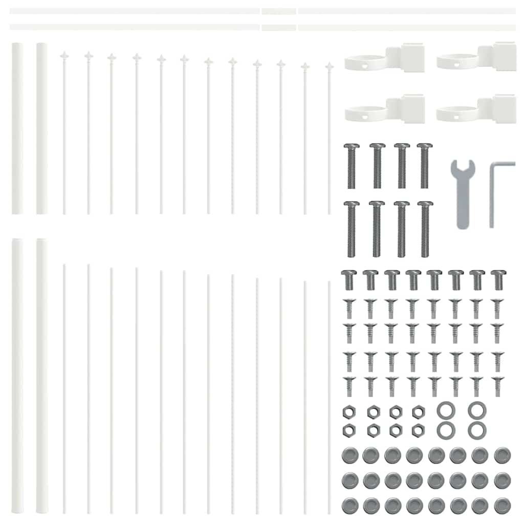 vidaXL Garden Fence WOERDEN 170 x 190 cm Powder-Coated Steel White 5